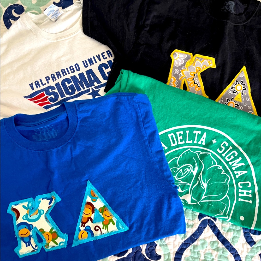 Lot of 4 sorority/fraternity shirts (kappa delta and sigma chi)